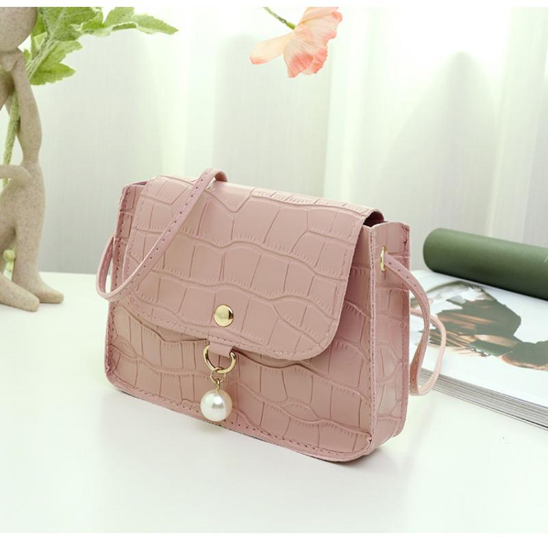 New Shopping Bag Retro Leisure Ladies Tote Stone Shoulder Bag Women Leather Solid Color Chain Women's Bag