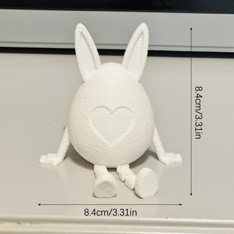 New 3D Easter Rabbit Egg Model With Joints Egg Ornament Articulated Egg Statue Home Office Decor Easter Decor Perfect Gift
