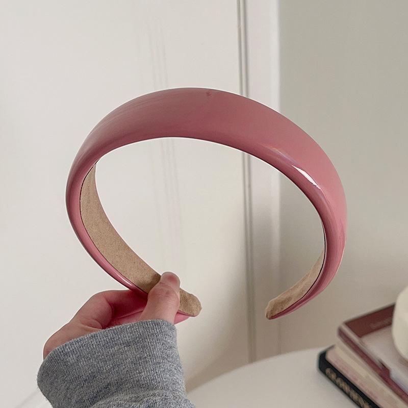 Minimalista Copricapo da Donna Lucido Pelle Sintetica Fasce Spugnose per Donna Ragazze Shopping Viaggio Copricapo Dolce Cerchio per Capelli