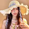 Breathable Big Brimmed Straw Hat Lightweight Woven Sun Cap Elegant Vacation Beach Cap  Carnival