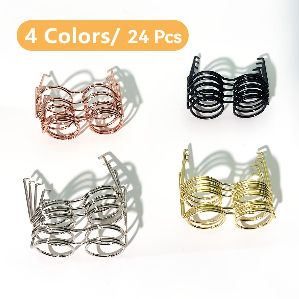 

24Pcs Mini Round Glasses for Dolls and Crafts - 1.38inch Durable Iron, Assorted Colors, Perfect for DIY Projects and Handicrafts