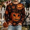 Men's Halloween Long Sleeve Neck T-Shirt Casual Comfortable