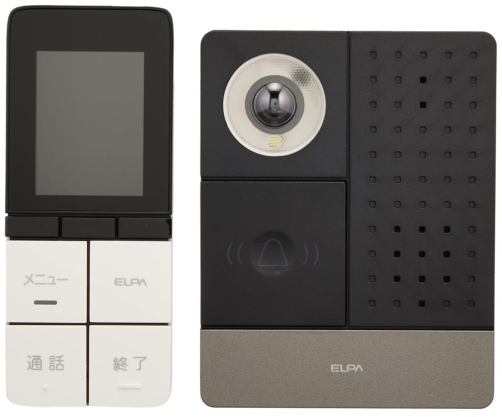 ELPA Wireless Video Doorbell Intercom Battery No Installation LED Recording Night Vision Door Camera Unit and Monitor Unit No Wiring Call System