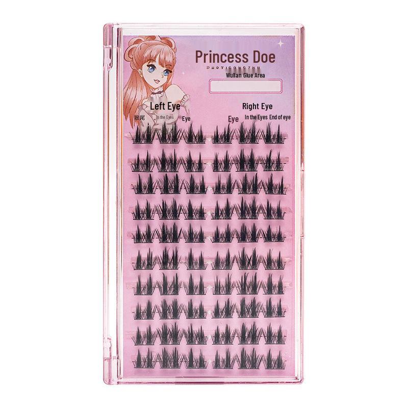 

Dolly Princess Sunflower Cluster False Eyelashes - Natural, Dense, Double-Pointed Design