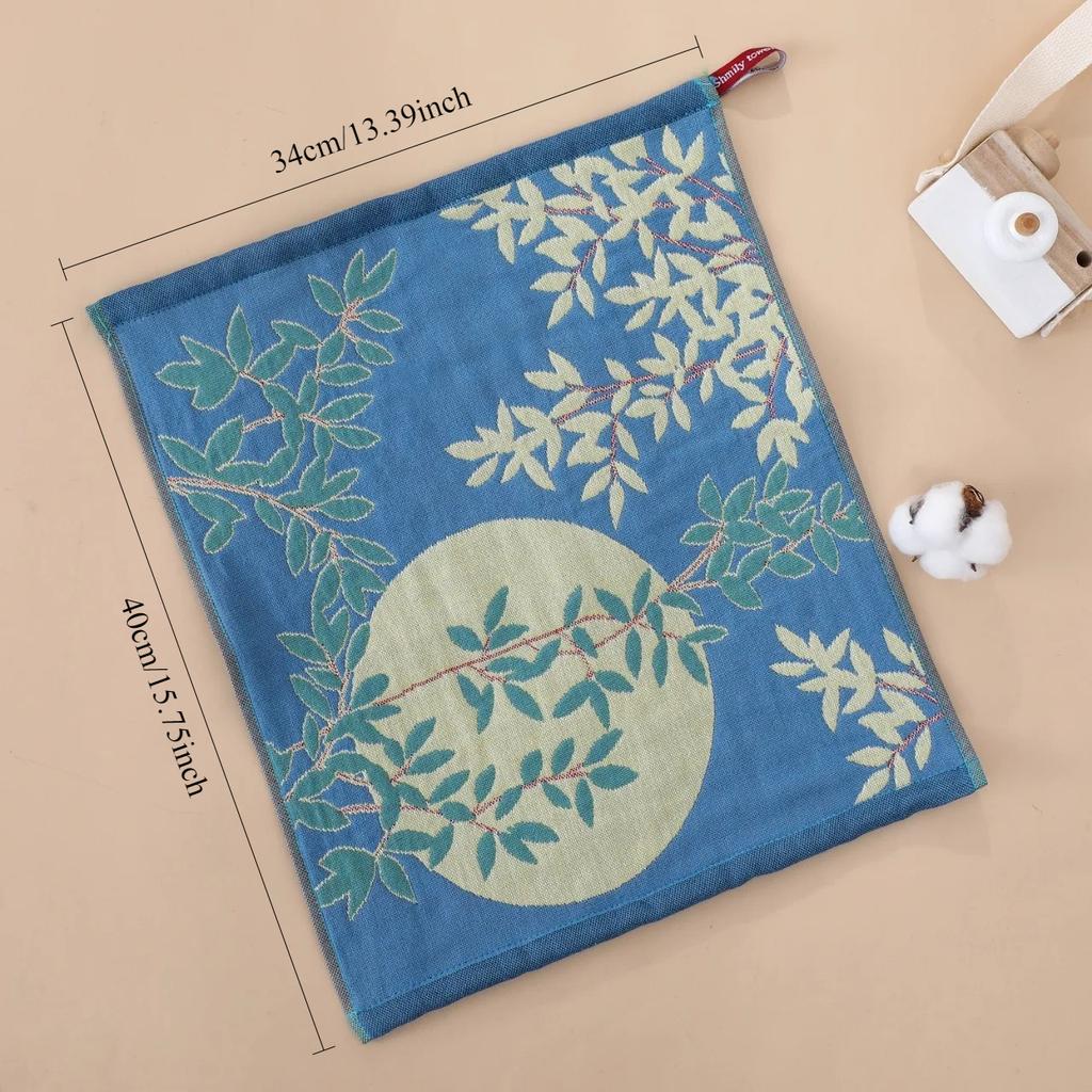 34x40cm Hand Towel Set of 4, Floral Pattern Kitchen Towel 4-Layer Cotton Gauze Pure Cotton Dish Cloth Quick Dry Decorative Tea Towel Home Restaurant