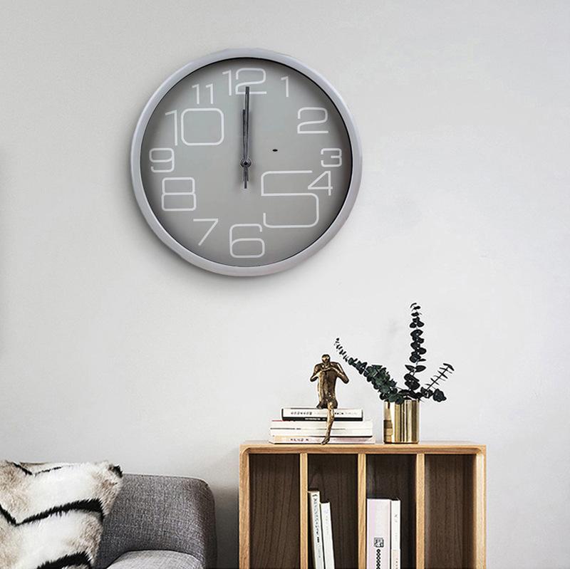 Wohnzimmer Zuhause Einfach Leichter Luxus Uhr Moderne Dekoration Macaron Farbe Wanduhr Rund Ins Stil Stille Quarz Uhr