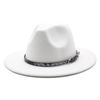 Hat Men'S And Women'S Jazz Hat Quarterly British Retro Belt White Top Hat Woolen Gentleman'S Hat