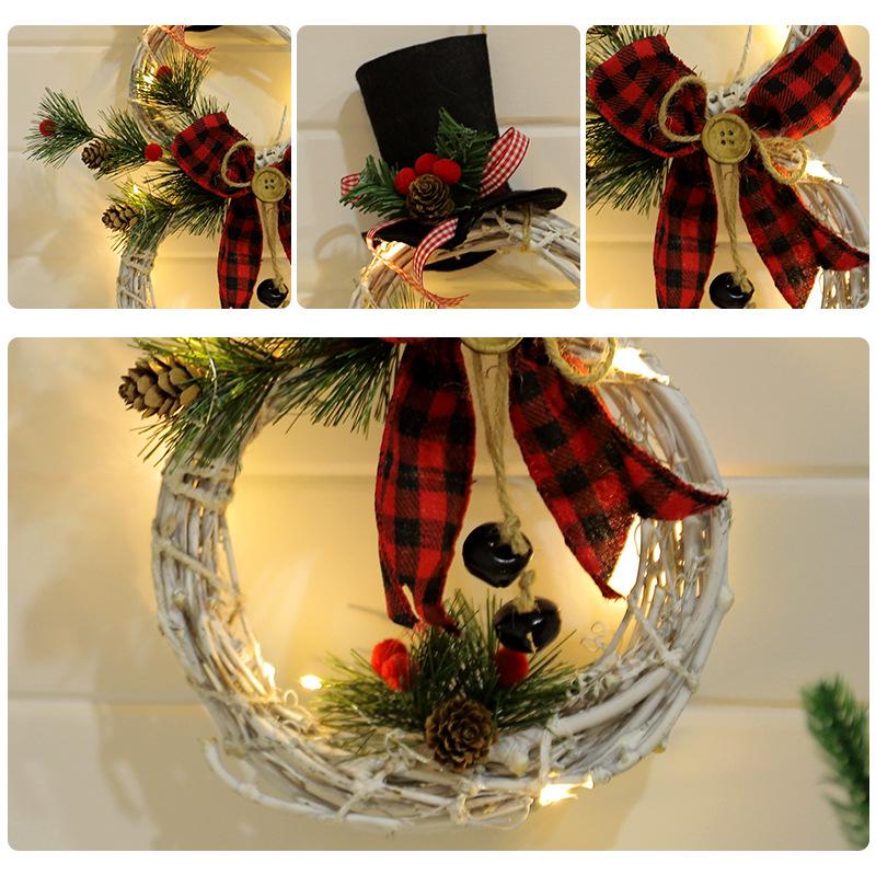 Ghirlanda di Vite di Natale a LED: Ciondolo da appendere alla porta con luci a filo per decorazione festiva della casa