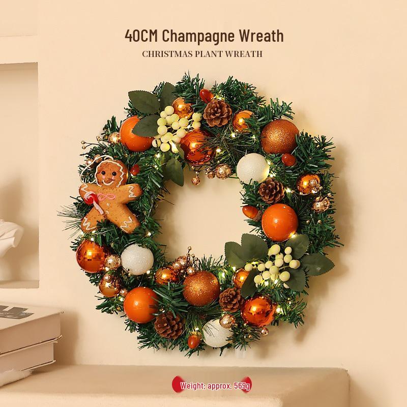 Décoration de Noël en rotin: Couronne, Guirlande, Ornements d'Arbre et Décorations de Porte