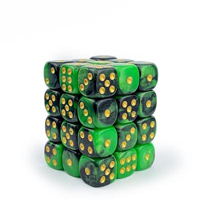 Acrilico 12mm D6 a 6 facce Dadi a doppio colore perlato ad angolo arrotondato 36 pezzi per set in una confezione di plastica per gioco da tavolo e regalo