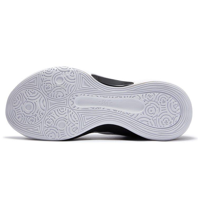 361 Cushioning Slip Resistant Abrasion Resistant Low top Basketball Shoes Men's White Black 572511105-1
