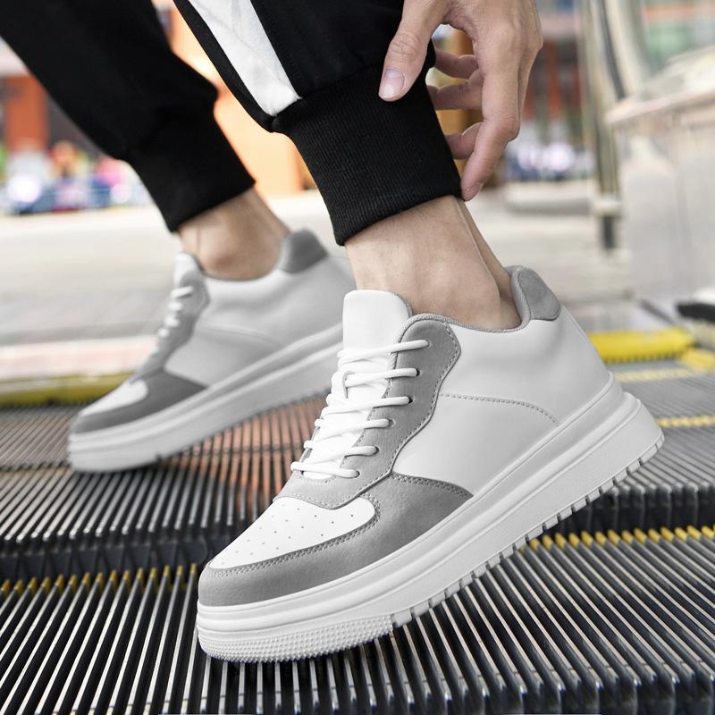 Summer Breathable Invisible Inner Height Increase 6, 8 Men's Shoes Spring Soft Baseplate Shoes Men's Casual Youth Little White Light Shoes