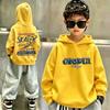 Winter and autumn children's casual loose-fitting hooded pullover hoodie for daily wear - children's pullover top shirt