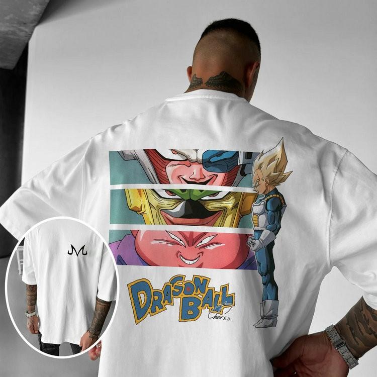 Casual T-shirt, Short-sleeved Shirt, Dragon Ball Z Printing, Classic Oversized Dragon Ball Unisex Dragon Ball Super Basic Public