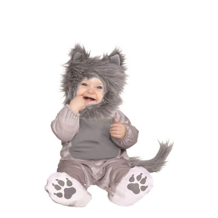 Déguisement Chaton Gris En Peluche - DisfraZZes - Pour Bébé - Combinaison Et Capuchon Inclus - Intérieur