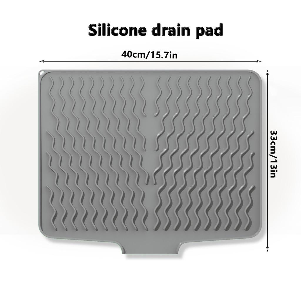 Wavy Pattern Silicone No-Drill Soap Dish & Drain Mat Rack