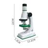 Kinder-Mikroskop-Set 200X-1200X Biologische Wissenschaft Stem-Spielzeug Schule Zuhause Pädagogisch 10X Taschenlupe Tragbares Mikroskop