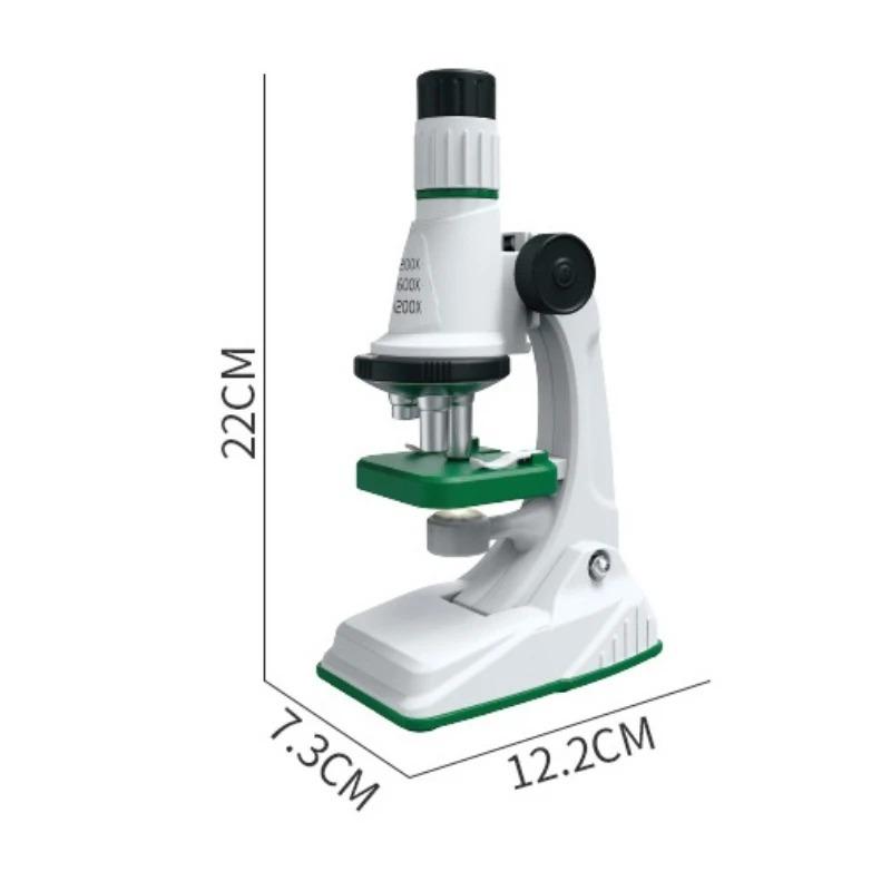 Kinder-Mikroskop-Set 200X-1200X Biologische Wissenschaft Stem-Spielzeug Schule Zuhause Pädagogisch 10X Taschenlupe Tragbares Mikroskop
