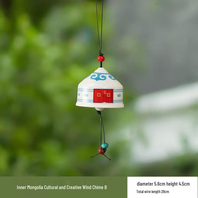 Yurt Ceramic Wind Chime Pendant - Balcony & Living Room Decoration