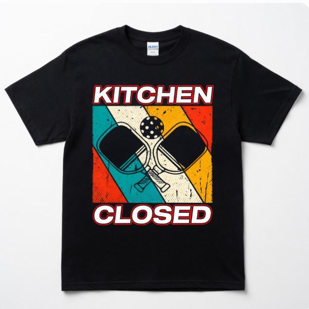Funny Pickleball   Kitchen Closed  Paddles Black Gildan Tee Graphic T- Unisex T-Shirt XL