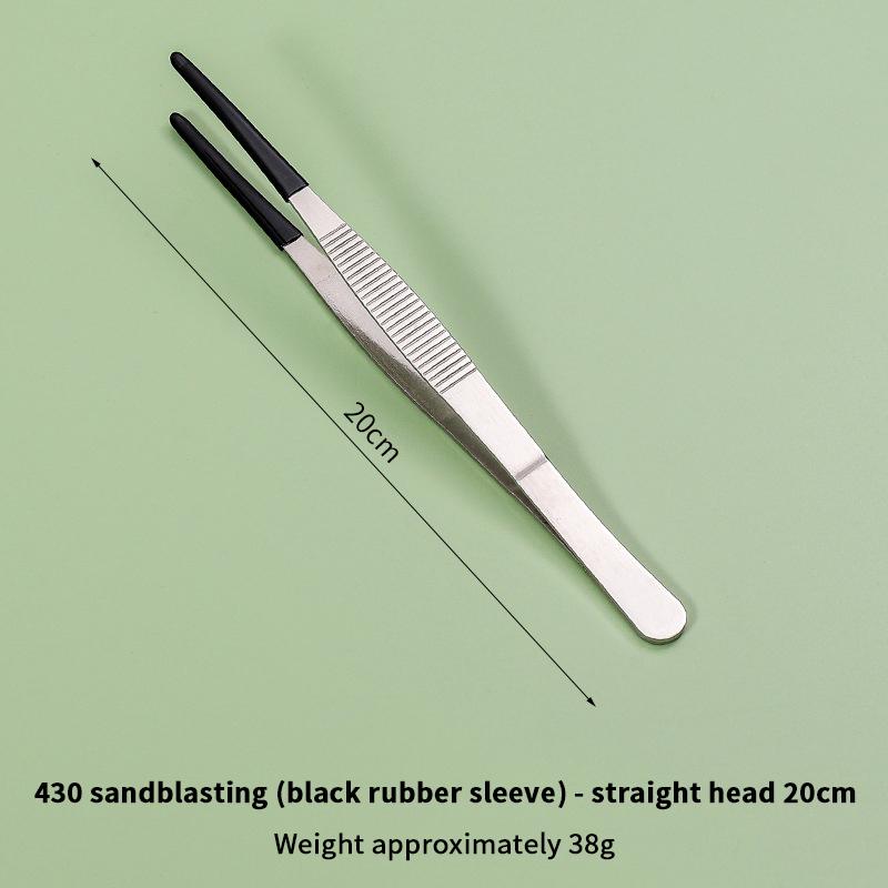 Pet Feeding Accessories: Straight and Curved Stainless Steel Tweezers with Rubber Tips for Aquarium Reptiles
