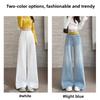 2026 New High-Waisted Wide-Leg Flared Jeans for Women, Loose Fit, Draped, Floor-Length Pants