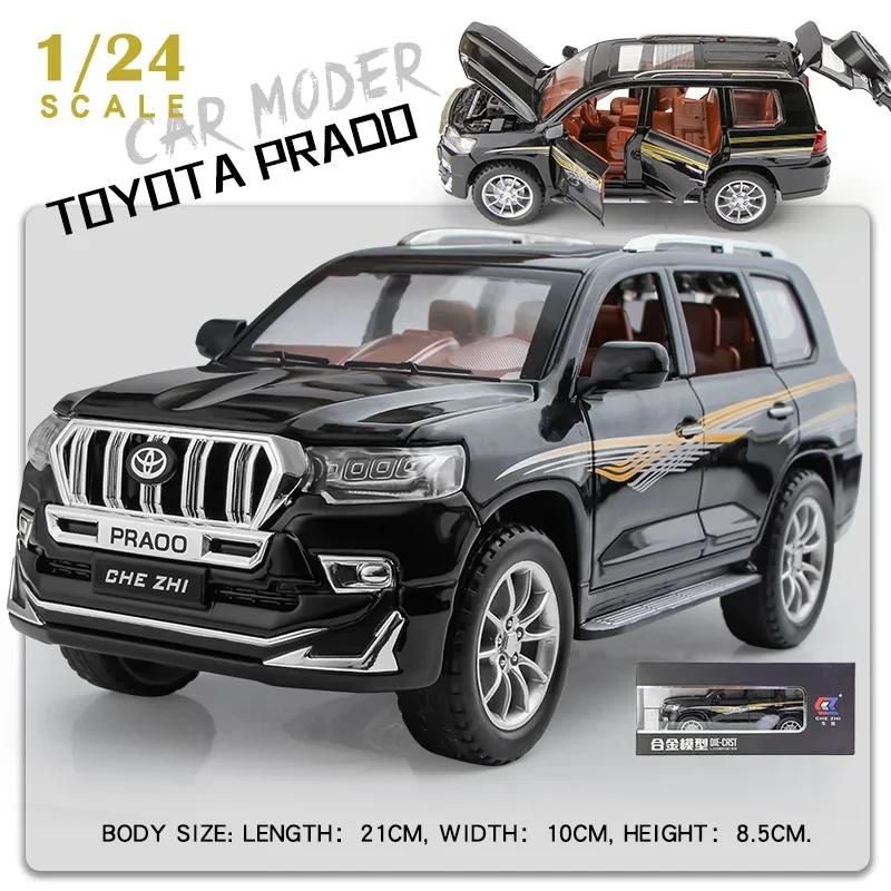 Ksgzm1 1:24 TOYOTA Land Cruiser Prado Sport SUV Alloy Diecast Car Model With Pull Back Sound Light Children Gifts Collection A174
