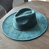 Winter Suede Wide-brimmed Fedora Hat for Women and Men Church Jazz Cap Panama Felt Hat Outdoor Windproof Hat Wholesale