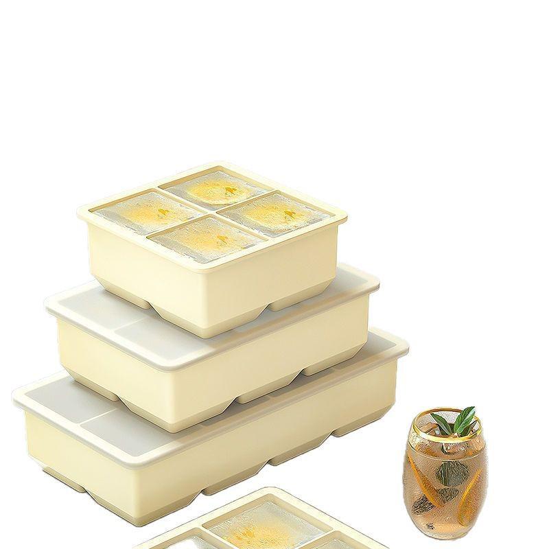 Free Shipping: Large Food-Grade Silicone Ice Cube Tray with Lid for Household Use