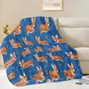 30x40in Print Corgi Blanket For  Adults Cute Dog Throw Blankets Couch Bed Children Soft Plush Flannel Blanket Children Gift