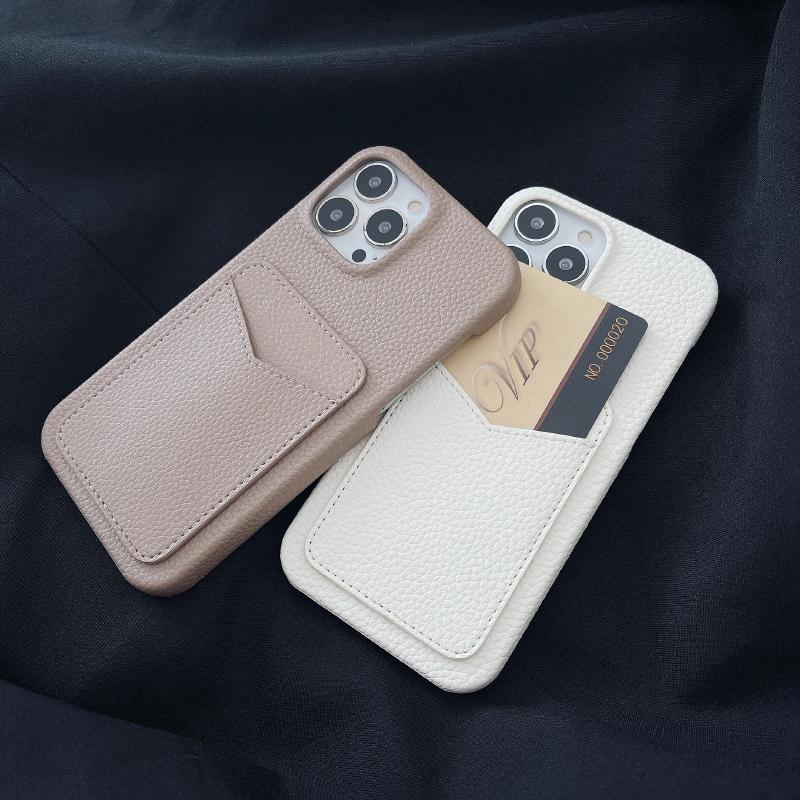 Luxury Solid Color Wallet Card Slot Hard PC Shockproof Phone Case For iPhone 16 Pro Max 14 11 12 13 15 Pro Max Bumper Back Cover