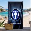 Inter Mailand Personalisiert Bedrucktes Strandtuch Fußballlogo Unterstützung Benutzerdefinierter Name Text Absorptionsfähiges Handtuch Für Sport Reisen Besonderes Geschenk