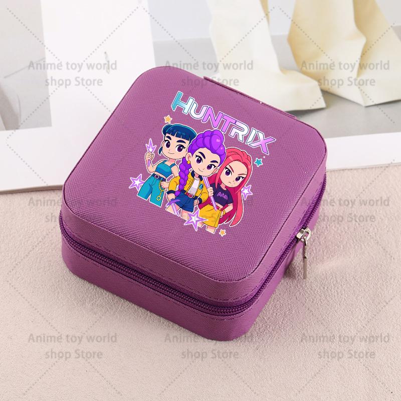 Kpop Demon Hunters Travel Portable Jewelry Storage Box Organizer Jewelry Case Earrings Necklace Ring Jewelry Boxes Birthday Gift