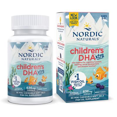 Childrens DHA Xtra 636 Mg DHA 375/ EPA 165 Berry Punch, 90 Mini Chewable Softgels