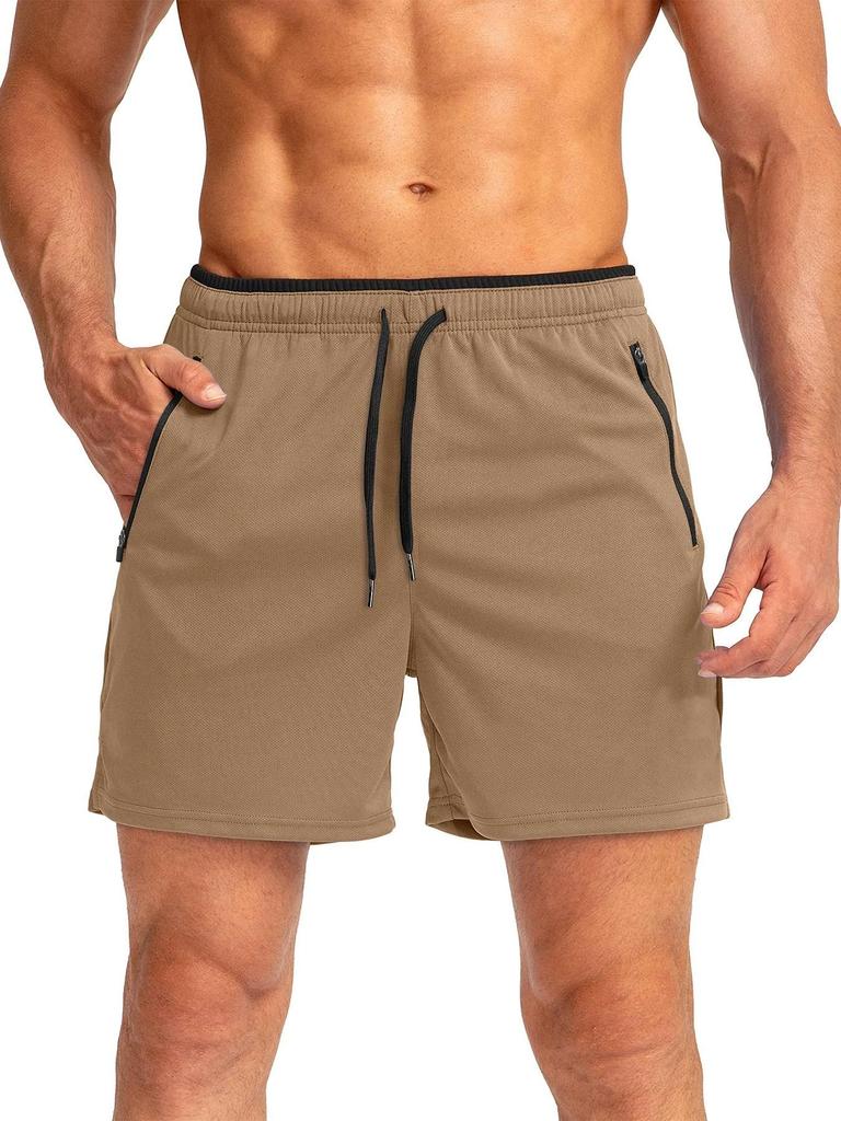 2025 Schnelltrocknende Herren-Laufshorts mit Reißverschlusstaschen für Fitnessstudio, Sport und Strand