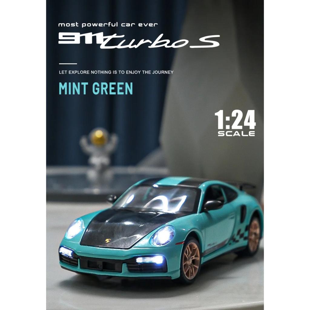 1/24 Porsches 911 TARGA TURBO S Alloy Racing Car Model Diecasts Simulation Metal Toy Car Model Sound Light Collection Gift