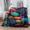 3D Fashion Wave Pebble Starfish Cartoon Flannel Blanket Sofa Bed Bedroom Warm Portable Exquisite Extra Large Warm Blanket Gift