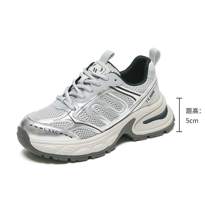 Women's New Platform Sneakers Breathable and Non-slip Shoes Lightweight and Heightened Summer 2025 Soft-soled Dad Shoes Women's Shoes