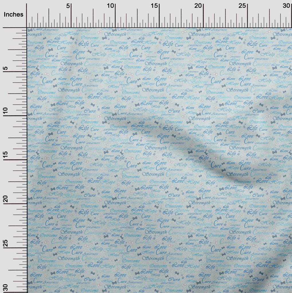 oneOone Cotton Flex Light Blue Fabric Text Sewing Craft Projects Fabric Prints By Yard 40 Inch