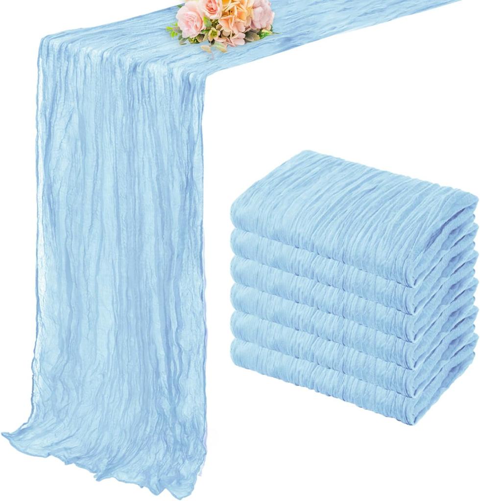 10PCS Terracotta Semi-Sheer Table Runner Gauze Cheesecloth Table Setting Dining Wedding Reception Events Christmas Fall Decor