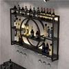 Bar Liquor Bottle Display Shelf with LED Light Wine Glass Holder Wall-Mounted Floating Wall Wine Bracket For Home Kitchen