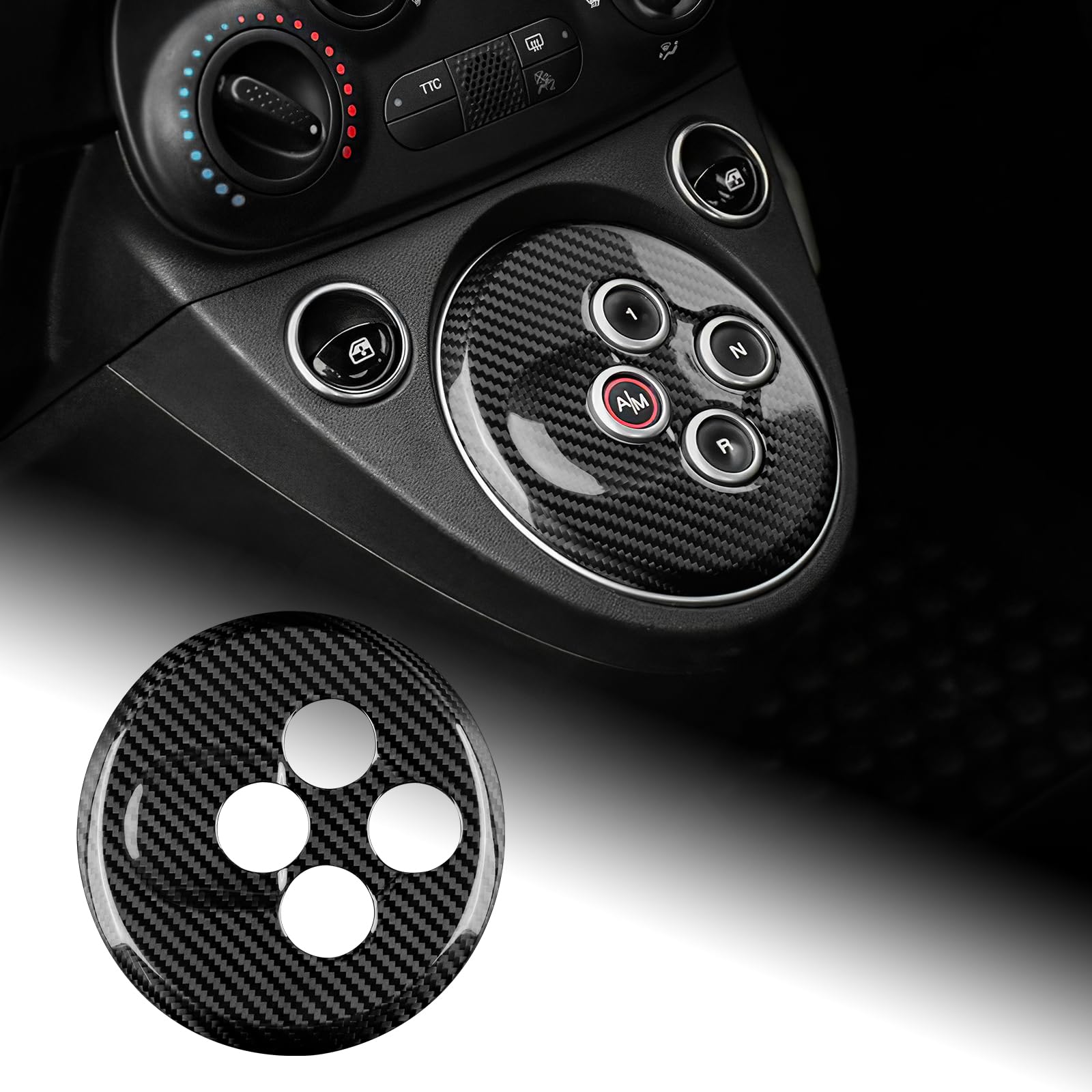 

AIRSPEED Carbon Fiber Interior Decorative Frame for Abarth Custom Automatic Transmission Gear Includes Tape Hard Carbon 595/695 (2012-2024) - Parts, чёрный