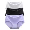 3Pcs Invisible Painties Women Seamless Briefs Ladies Solid Color Ultra-thin Underwear Girls Plus Size Panty M-XXL