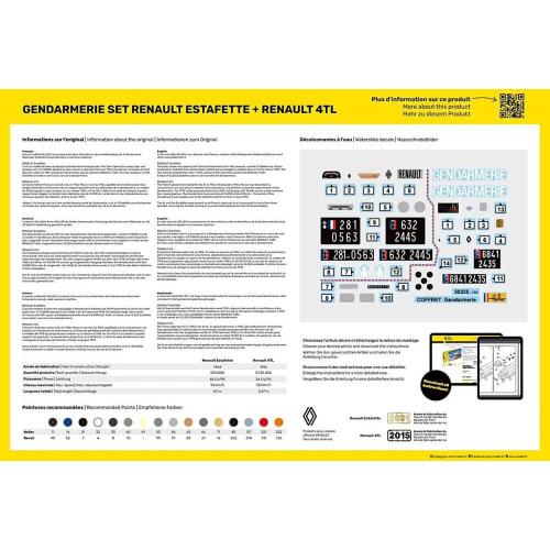 Platz Heller 1/24 Scale Renault Estafette & Renault 4TL Military Police Set Plastic Model Kit HE50325