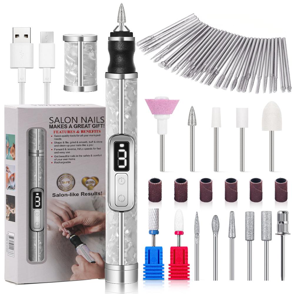 Electric Nail Drill Professional Nail Polishing Machine Multiple Gears Low Noise Nails Sander File Set For Manicure Salon Tools