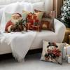 Retro Christmas Illustration Cushions Pillowcase Polyester Cushion Cover Throw Pillow Sofa Decoration Pillowcover Home Decor