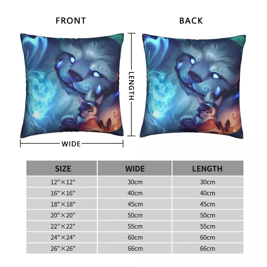 Nunu Willump Throw Pillow Case League Of Legends Game Backpack Coussin Covers DIY Printed Kawaii Home Decor
