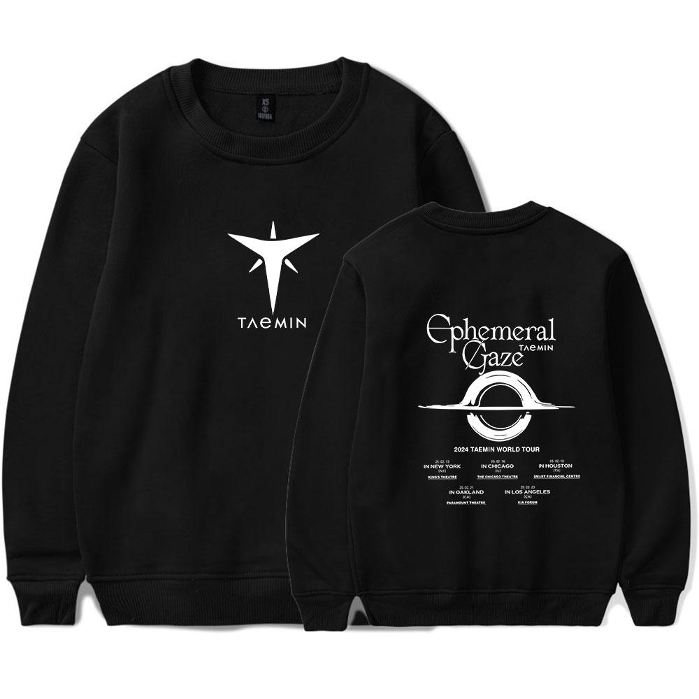 Felpe con cappuccio da donna e uomo Taemin Stampa effimera Girocollo Felpe con cappuccio Pullover Top da uomo Streetwear Tuta da esterno