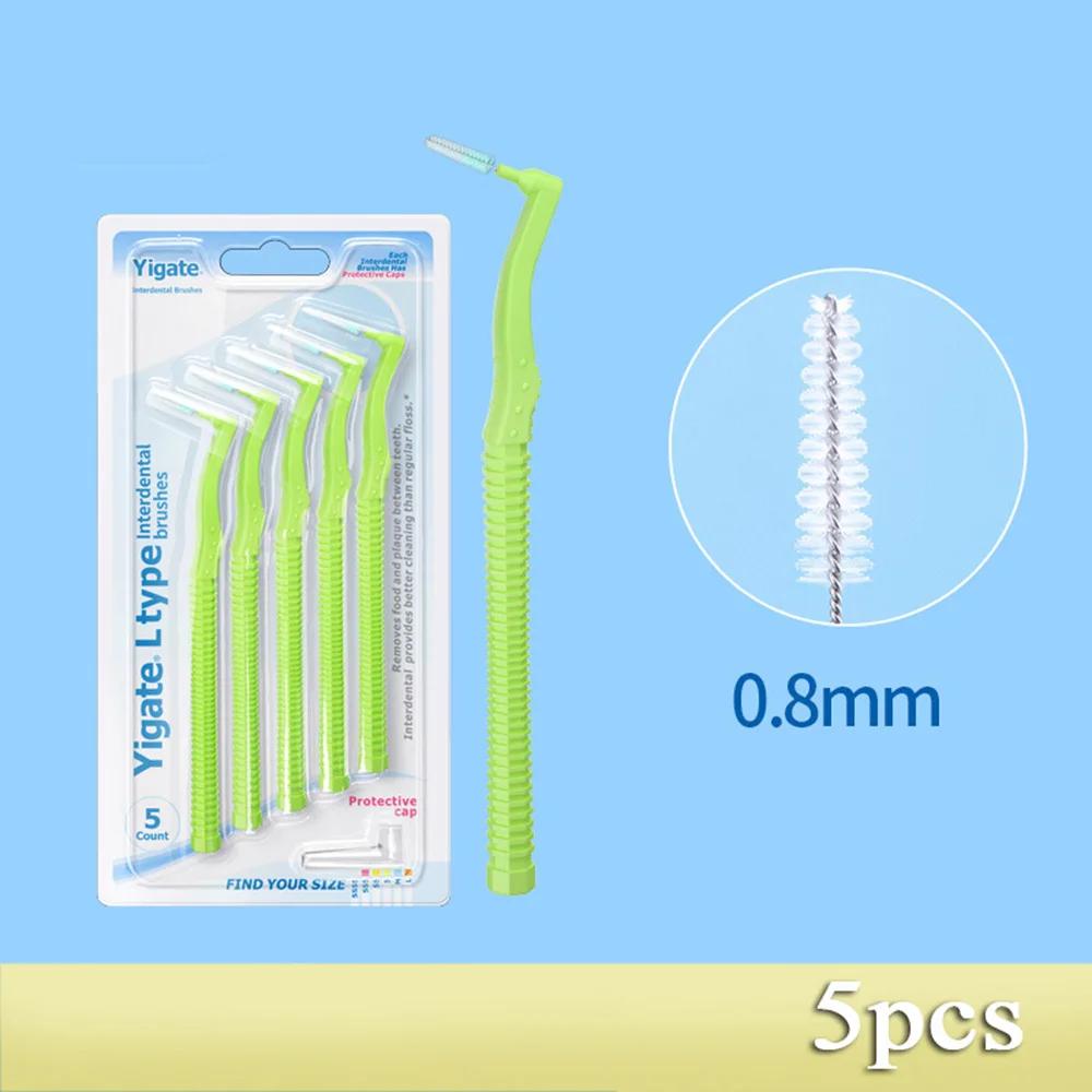 5Pcs/box Interdental Brush L Shape Interdental Cleaners Orthodontic Toothpick Teeth Whitening Tooth Pick ToothBrush Oral Hygie