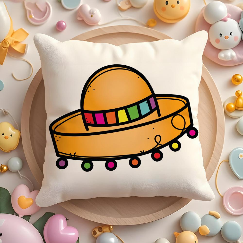 Cinco De Mayo Mexico May 5Th Cushion Cover Plush Fabric Soft Double-Sided Printed Sofa Warm Winter Home Gift Pillow Case